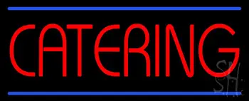 Red Catering With Blue Lines LED Neon Sign