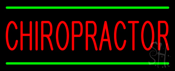 Red Chiropractor Green Lines LED Neon Sign