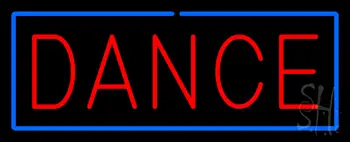 Red Dance Blue Border LED Neon Sign