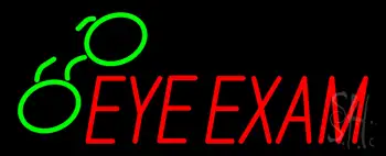 Red Eye Exam Green Glass LED Neon Sign