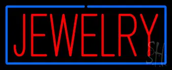 Jewelry Rectangle Blue LED Neon Sign