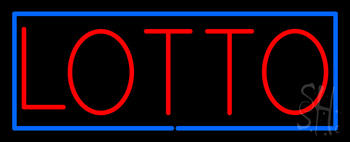Red Lotto Blue Border LED Neon Sign