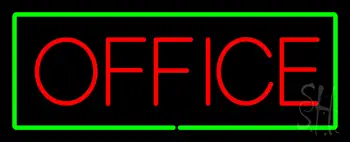Red Office Green Border LED Neon Sign
