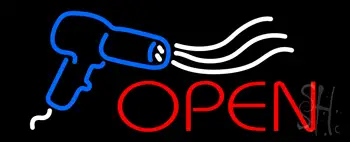 Open Hair Dryer Logo LED Neon Sign