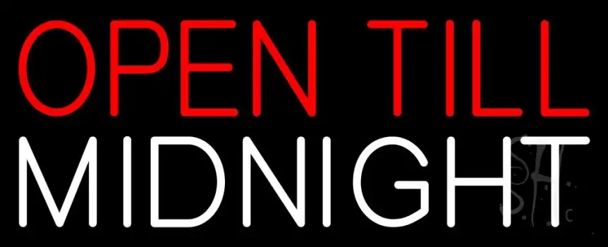 Open Till Midnight LED Neon Sign