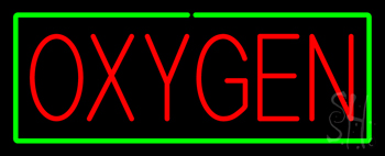 Red Oxygen Green Border LED Neon Sign