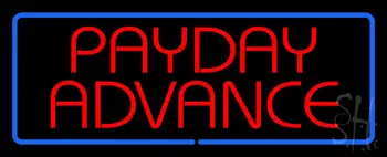 Red Payday Advance With Blue Border LED Neon Sign