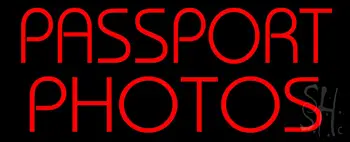 Red Passport Photos LED Neon Sign