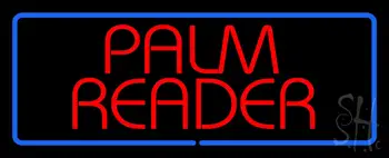 Red Palm Reader Blue Border LED Neon Sign