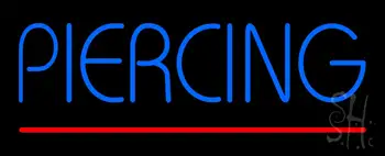 Blue Piercing Red Line LED Neon Sign