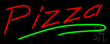 Pizza With Green Line LED Neon Sign