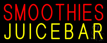 Red Smoothies Juice Bar Yellow LED Neon Sign