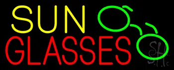 Yellow Sun Red Glasses With Logo LED Neon Sign