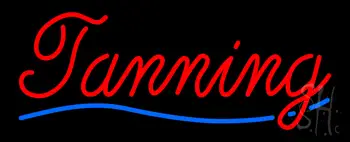 Red Cursive Tanning LED Neon Sign