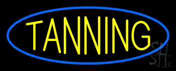 Yellow Tanning Blue LED Neon Sign