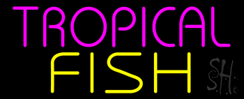 Purple Tropical Yellow Fish LED Neon Sign