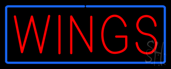 Red Wings With Blue Border LED Neon Sign