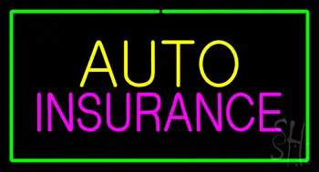 Auto Insurance Green Border LED Neon Sign