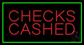 Red Checks Cashed Green Border LED Neon Sign