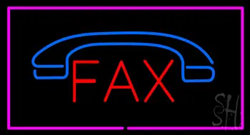 Fax With Logo And Pink Border LED Neon Sign