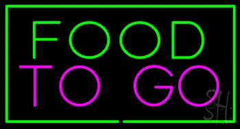 Food To Go Green Border LED Neon Sign