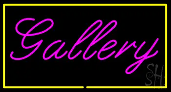 Purple Gallery Yellow Rectangle LED Neon Sign
