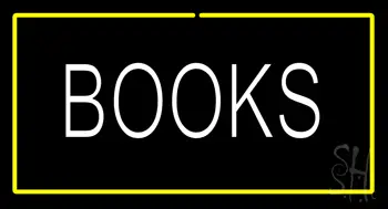 Books Yellow Border LED Neon Sign