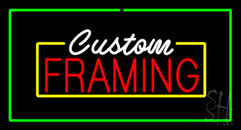 Custom Framing Green Border LED Neon Sign