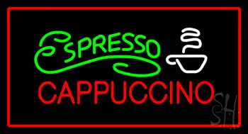 Espresso Cappuccino With Red Border LED Neon Sign