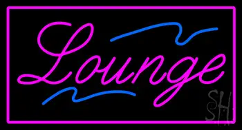 Lounge Rectangle Pink LED Neon Sign