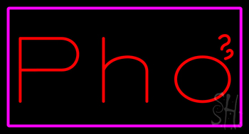 Red Pho Rectangle Pink LED Neon Sign