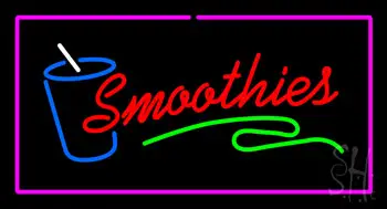 Smoothies With Pink Border LED Neon Sign