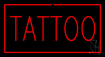 Red Tattoo Red Border LED Neon Sign