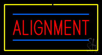 Alignment Yellow Rectangle LED Neon Sign