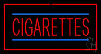 Red Cigarettes With Rectangle LED Neon Sign