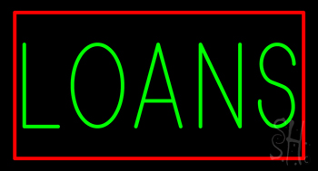 Green Loans With Red Border LED Neon Sign