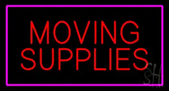 Moving Supplies Rectangle Purple LED Neon Sign