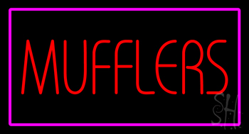 Mufflers Purple Rectangle LED Neon Sign