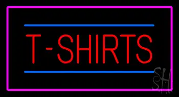 T Shirts Rectangle Pink Border LED Neon Sign
