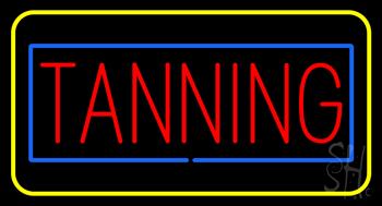 Red Tanning Blue Yellow Border LED Neon Sign