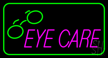 Pink Eye Care Logo Green Border LED Neon Sign