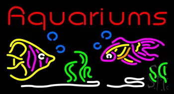 Red Aquariums Fish Logo LED Neon Sign