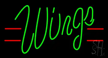 Green Cursive Wings LED Neon Sign