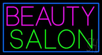 Pink Beauty Salon Green With Blue Border LED Neon Sign
