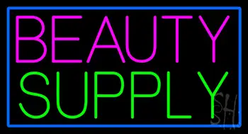 Pink Beauty Supply With Blue Border LED Neon Sign