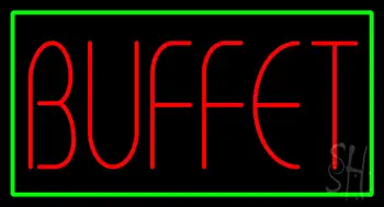Buffet With Green Border LED Neon Sign