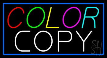 Multi Colored Color Copy Blue Border LED Neon Sign