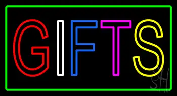 Gifts Green Rectangle LED Neon Sign
