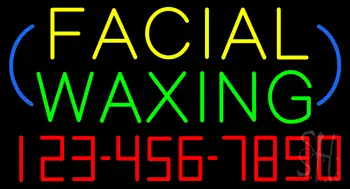 Block Facial Waxing With Phone Number LED Neon Sign