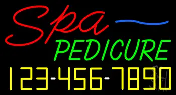 Spa Pedicure With Phone Number LED Neon Sign